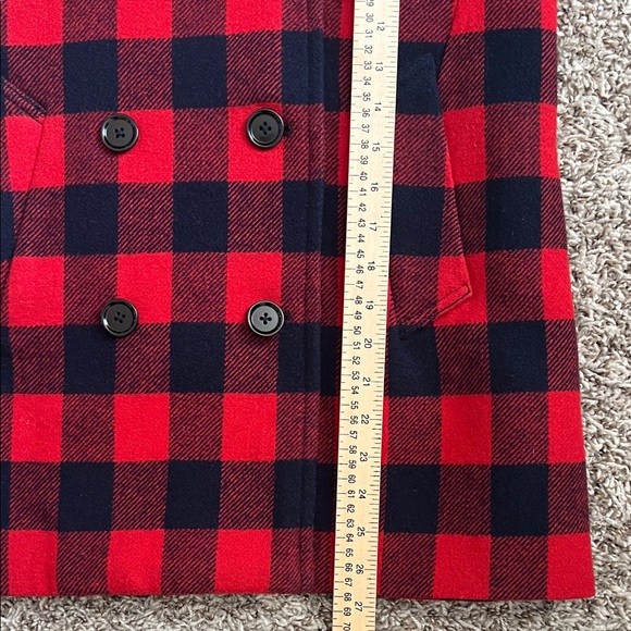 Like New! J. Crew Wool Blend Buffalo Check Peacoat Red and Blue in Size 2 - Picture 11 of 16